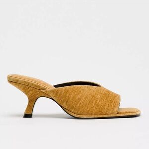 Zara velvet mules with kitten heel